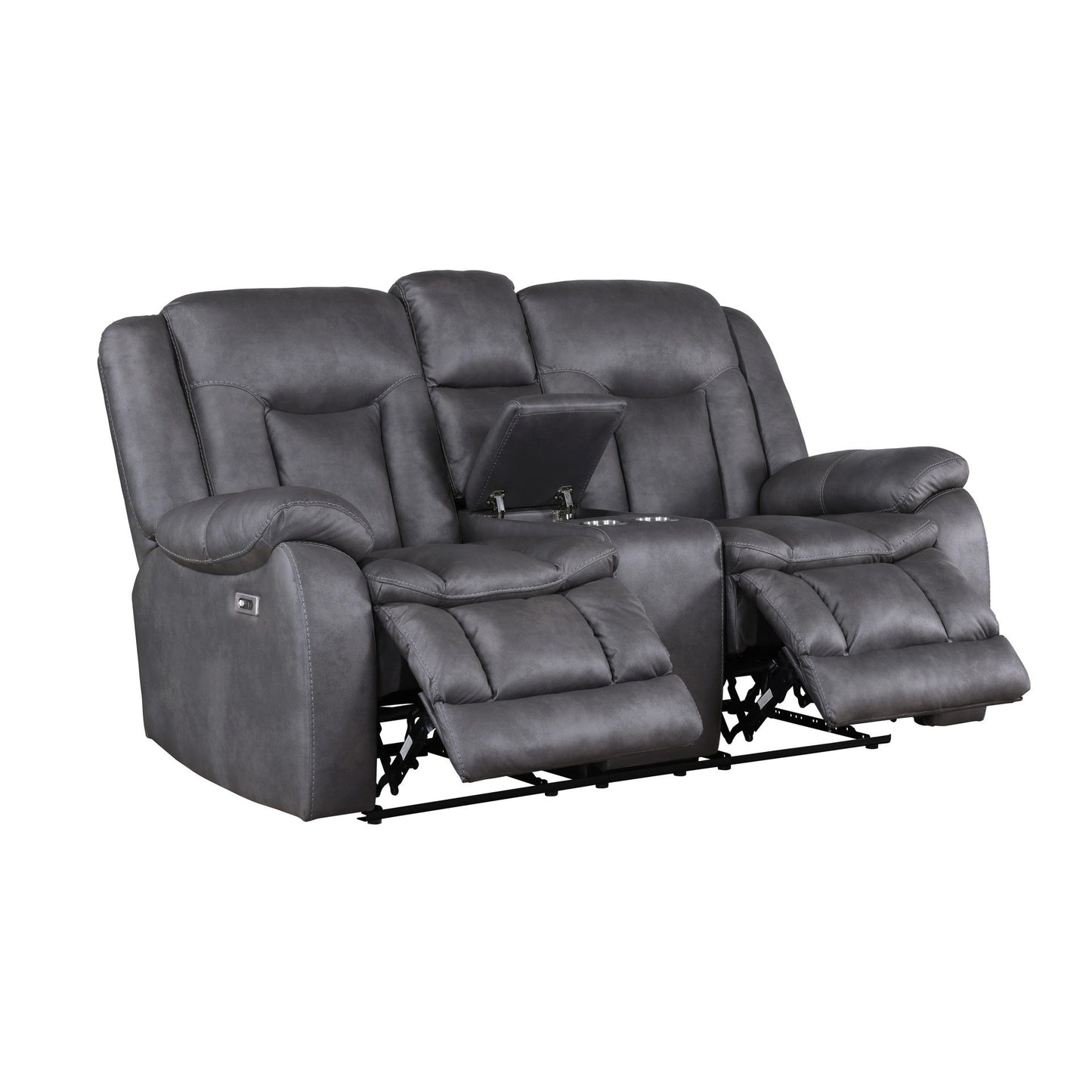 Morello - Console Loveseat With Power Footrest - Gray