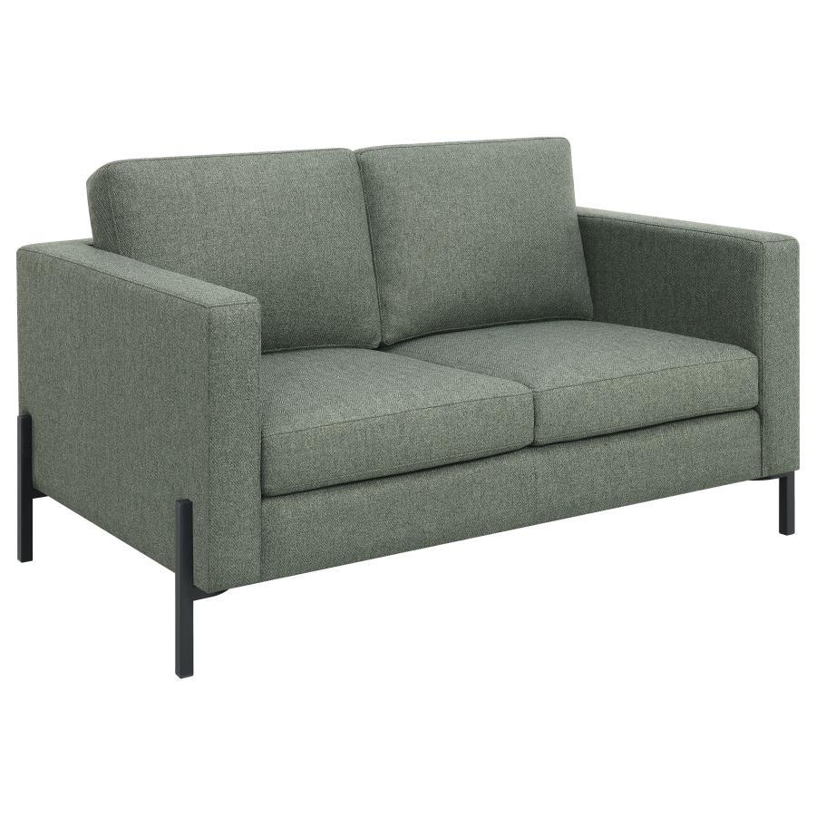 Tilly - Upholstered Track Arm Loveseat - Sage