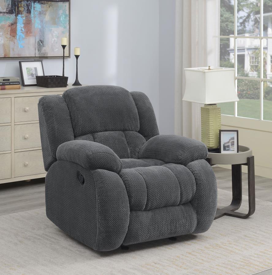 Weissman - Upholstered Padded Arm Glider Recliner - Gray