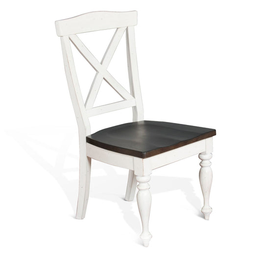 Carriage House - Crossback Chair - White / Dark Brown