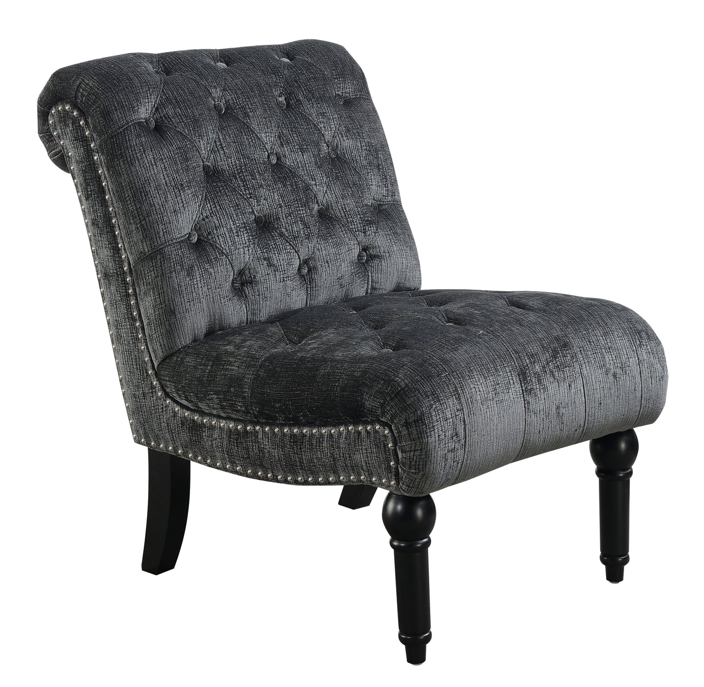 Hutton Ii - Tufted Chair - Charcoal Gray