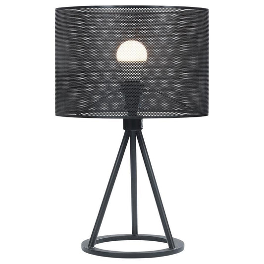 Chapin - Metal Mesh Drum Shade Table Lamp - Black