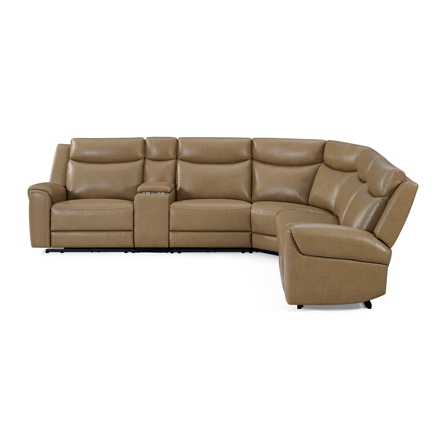 Momentum - 6 Piece Modular Power Reclining Sectional with Power Adjustable Headrests - Cashew