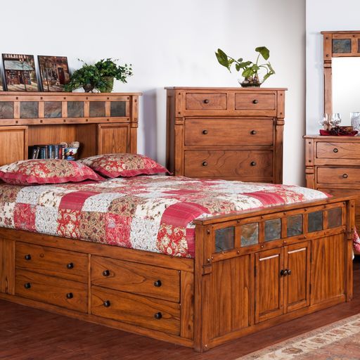 Sedona - Eastern King Footboard Drawers - Rustic Oak