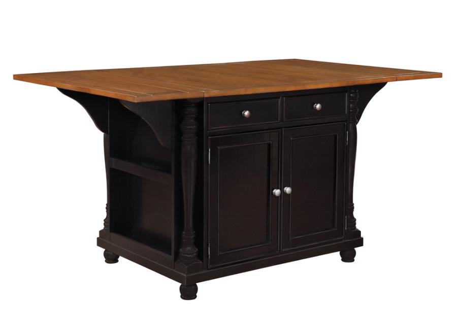 Slater - 2-Drawer Kitchen Island With Drop Leaves