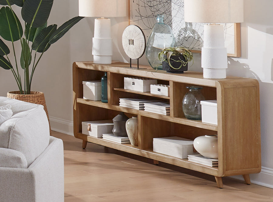 Enhance the design appeal of any space by adding this swoon-worthy open bookcase.