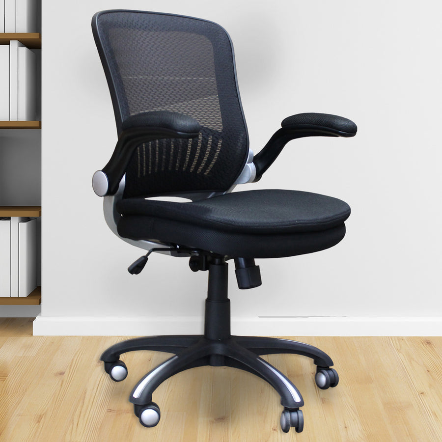 Add fashion and function to your workspace with the timeless style of this desk chair. Crafted with high-performance, supportive mesh, it features a five-wheel castered base that ensures mobility while its innovative design delivers unsurpassed comfort and versatility. No matter what you're working on, the task will feel easier with the support of this multifunctional chair.