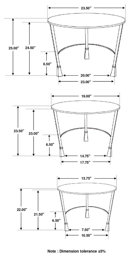 3 PC NESTING TABLE