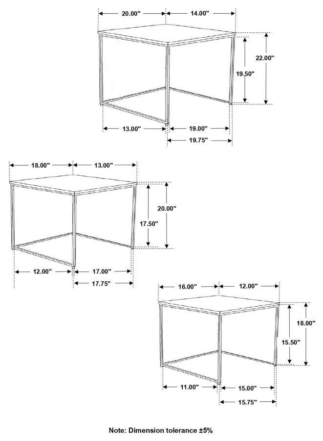 3 PC NESTING TABLE